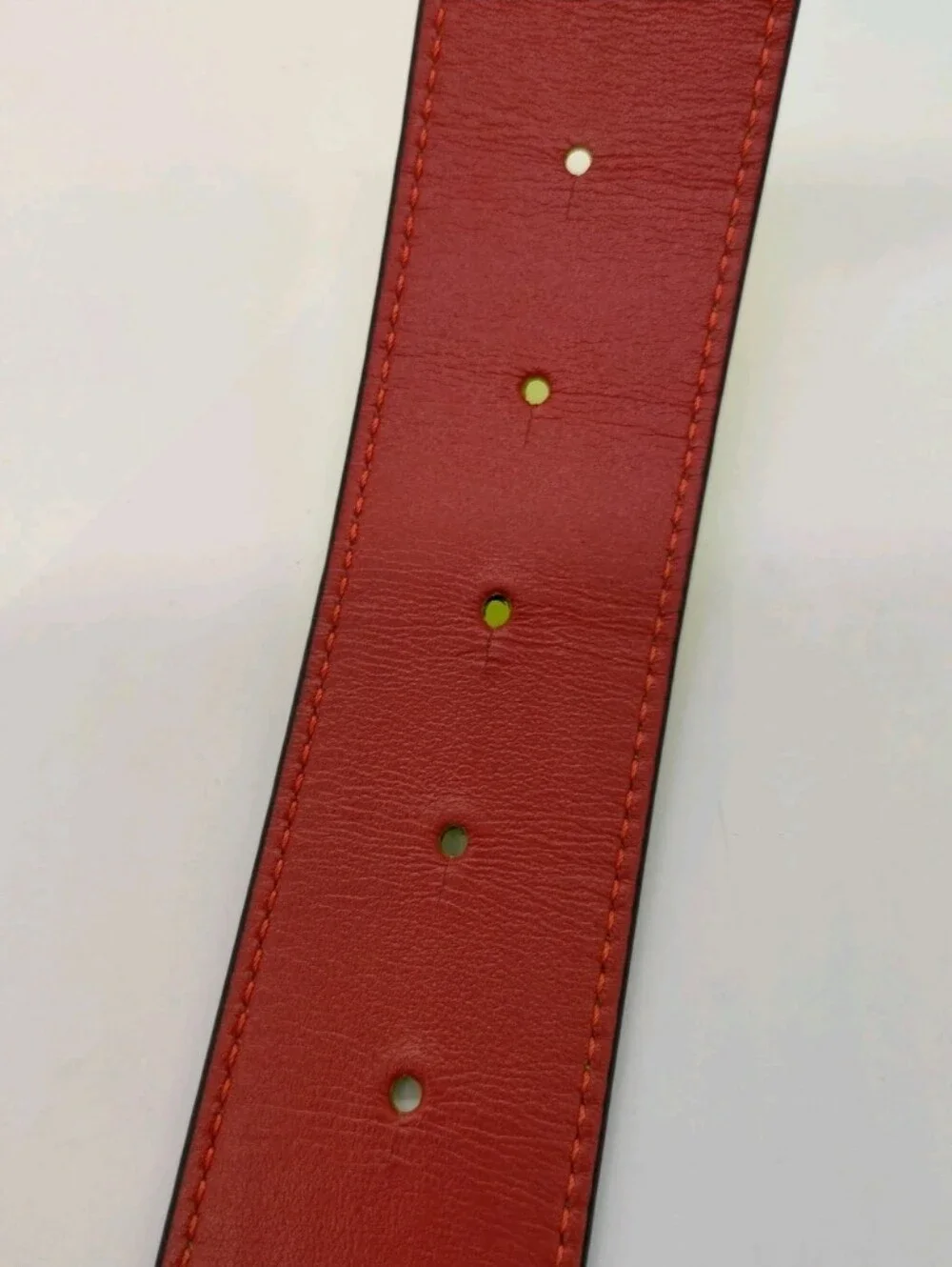 Christian Louboutin Red/Yellow Leather Belt Strap with Embossed Logo